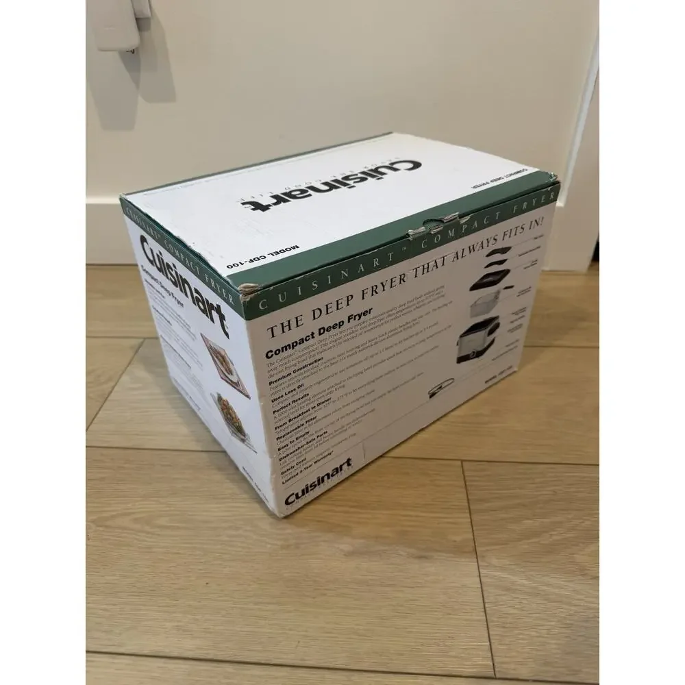 Cuisinart CDF-100 Compact Deep Fryer- Brushed Stainless Steel | Brand New